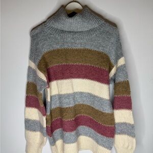 NWT | Hem & Thread | Striped Cowlneck Sweater | Size Medium